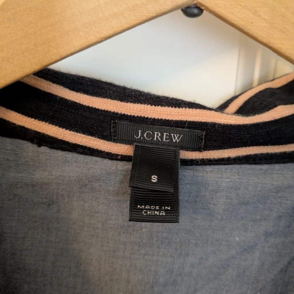 J. Crew Black and Tan Striped Collar Shirt